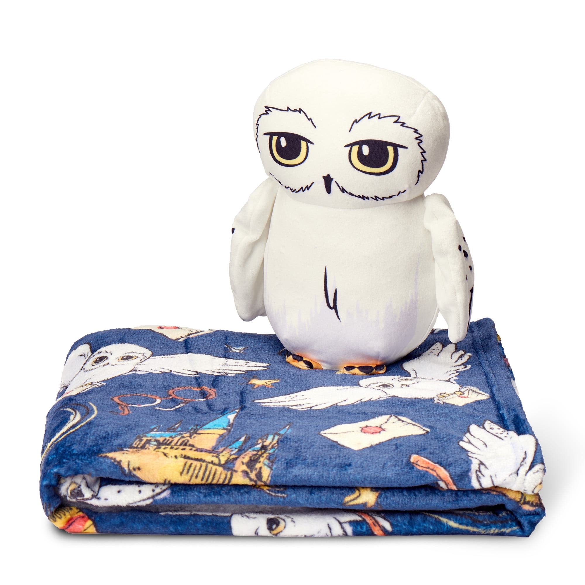 Warner Bros. Harry Potter Hedwig Silk Touch Throw Blanket and Plush Character Hugger Set – Ultra Soft Plush Character Pillow for Kids