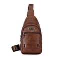thumbnail image 3 of Bolsa Moda PU cuero pecho paquete hombro antirrobo cintura riñonera dinero monedero Sywqhk Para Estrenar, 3 of 9