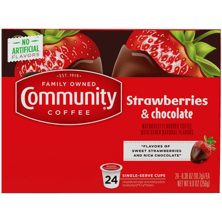 Community Coffee Strawberry & Chocolate Flavored Keurig Coffee Pods, 24 Ct