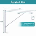 thumbnail image 2 of Lot de 4 Supports Robustes pour Tringle de Garde-Robe Support Blanc Mural Support d'Étagère Cintre, 2 of 7