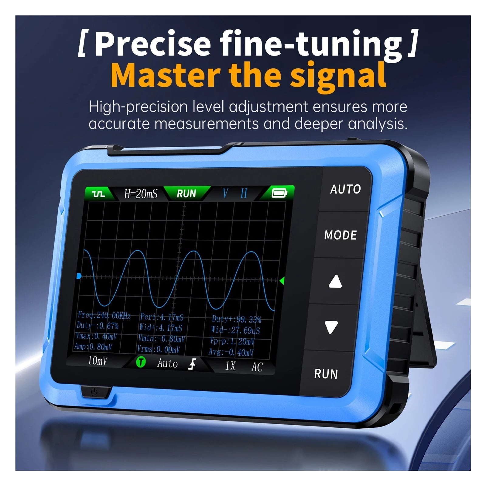 Mini Handheld Digital 2 IN 1 Oscilloscope Portable 48MS/s 10MHz Bandwidth Electronic Repair Tool