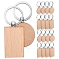 thumbnail image 4 of HORIALENCE 18Pcs Unfinished Wood Keychain Craft Blank Decorative for Artists and, 4 of 8