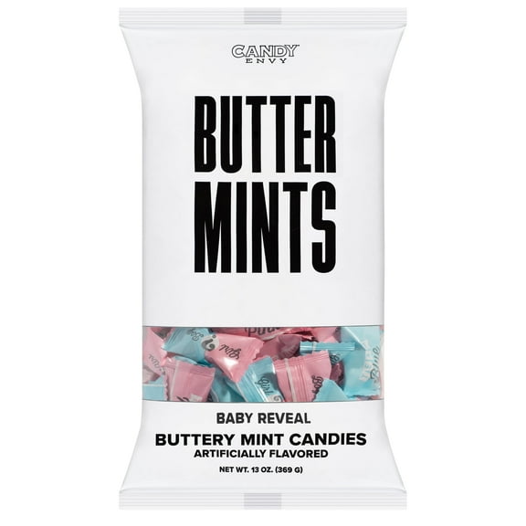 Candy Envy Baby Reveal Buttermints, 13 oz. Bag, Light Blue and Pink