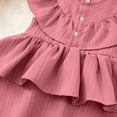 thumbnail image 4 of hengsof Girls Flutter Sleeve Dress Toddler Elegant Ruffle Button Down Casual Dresses, 4 of 8