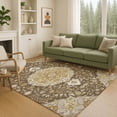 thumbnail image 4 of Addison Rugs Chantille Indoor/Outdoor Traditional Damask Chocolate Machine Washable Rectangle Rug, 3' x 5', 4 of 6