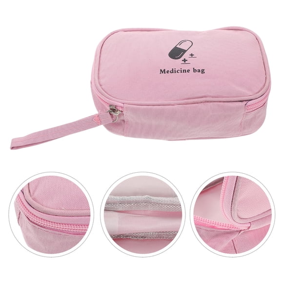Hemoton Portable Empty Medicine Bag Small Travel Pouch With Zipper Handy Pills Pocket For 1 Set Travel Home Camping Hiking Outdoor