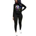 thumbnail image 2 of Women's Two Piece Outfits Casual Long Sleeve Pant Sets Ripped Hole Long Sleeve Elastic Waist Pullover Hoodies Long Pants Casual Sweatsuits Tracksuits, 2 of 3