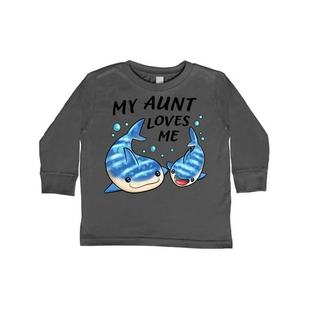 

Inktastic My Aunt Loves Me- whale shark Gift Toddler Boy or Toddler Girl Long Sleeve T-Shirt