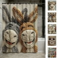 thumbnail image 1 of Bowayaoa Faux Embroidery Printed Shower Curtain, No Punch Bathroom Waterproof Curtain, Moldproof & Water Resistant Hanging Curtain with Rustproof Grommets, 1 of 7