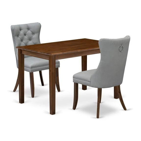 East West Furniture 3 Piece Dinette Set Contains a Rectangle Dining Table