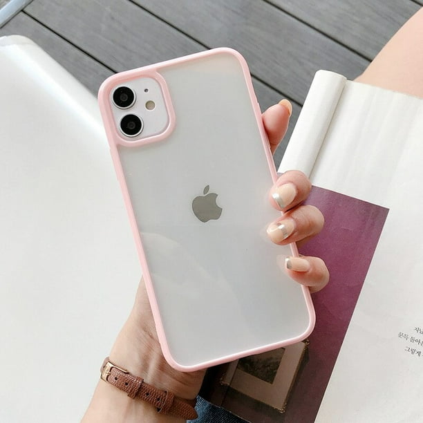 Funda de teléfono de Color caramelo sólido transparente para iPhone 12 11 Pro Max X XR XS Max 7 8 6 Plus funda trasera de acrílico duro para iPhone 13 Pro Max Tan Jianjun unisex