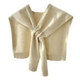 thumbnail image 3 of Bmisegm Sweater Shawl Wraps for Women Sweater Knitted Knotted Shawls Travel Casual Scarf Cape Shoulder Tops Fashion Wrap Beige, 3 of 3