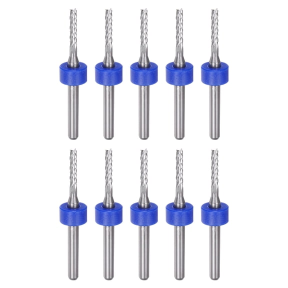 Uxcell 10 Pieces End Mill Bits 2mm Solid Carbide CNC Router Bit Engraving Cutter Tools, 1/8" Straight Shank