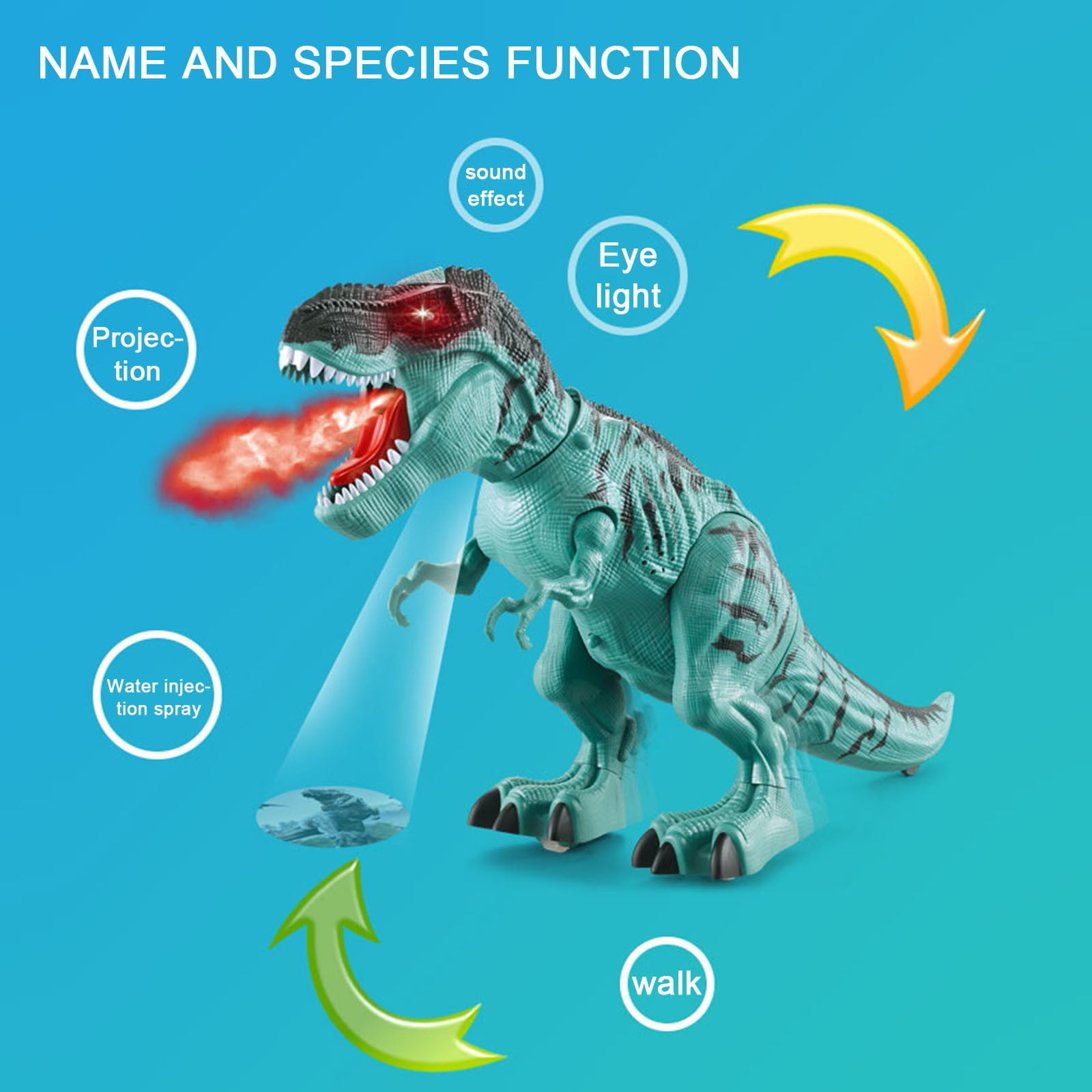 SPOORYYO Walking Dinosaur Robot with Realistic Movements Roaring Sound and LED Effects Lays Eggs