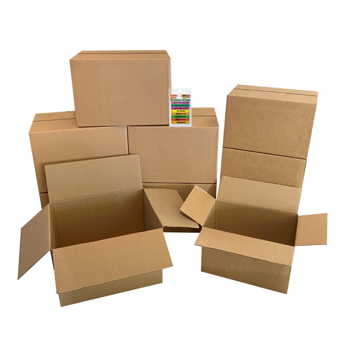 UBMOVE Moving Box Combo Pack - 4 Smalls, 6 Mediums, & Moving Labels