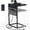 1pc Black, variant on C Shaped End Table with Charging Station, 33" Tall Side Table for Couch, Sofa Table Adjustable Height Side Table C Table, Slide Under Couch Table TV Tray Table for Living Room, Bedroom, Brown