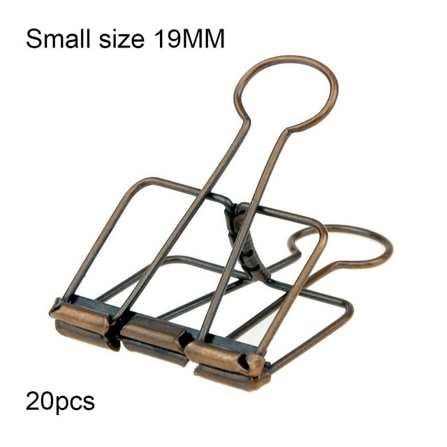 Baohd 20 Pieces Metal Paper Clip Electroplated Solid Color Replacement Home School Examination Papers Clips Accessories Red Bronze 19mm