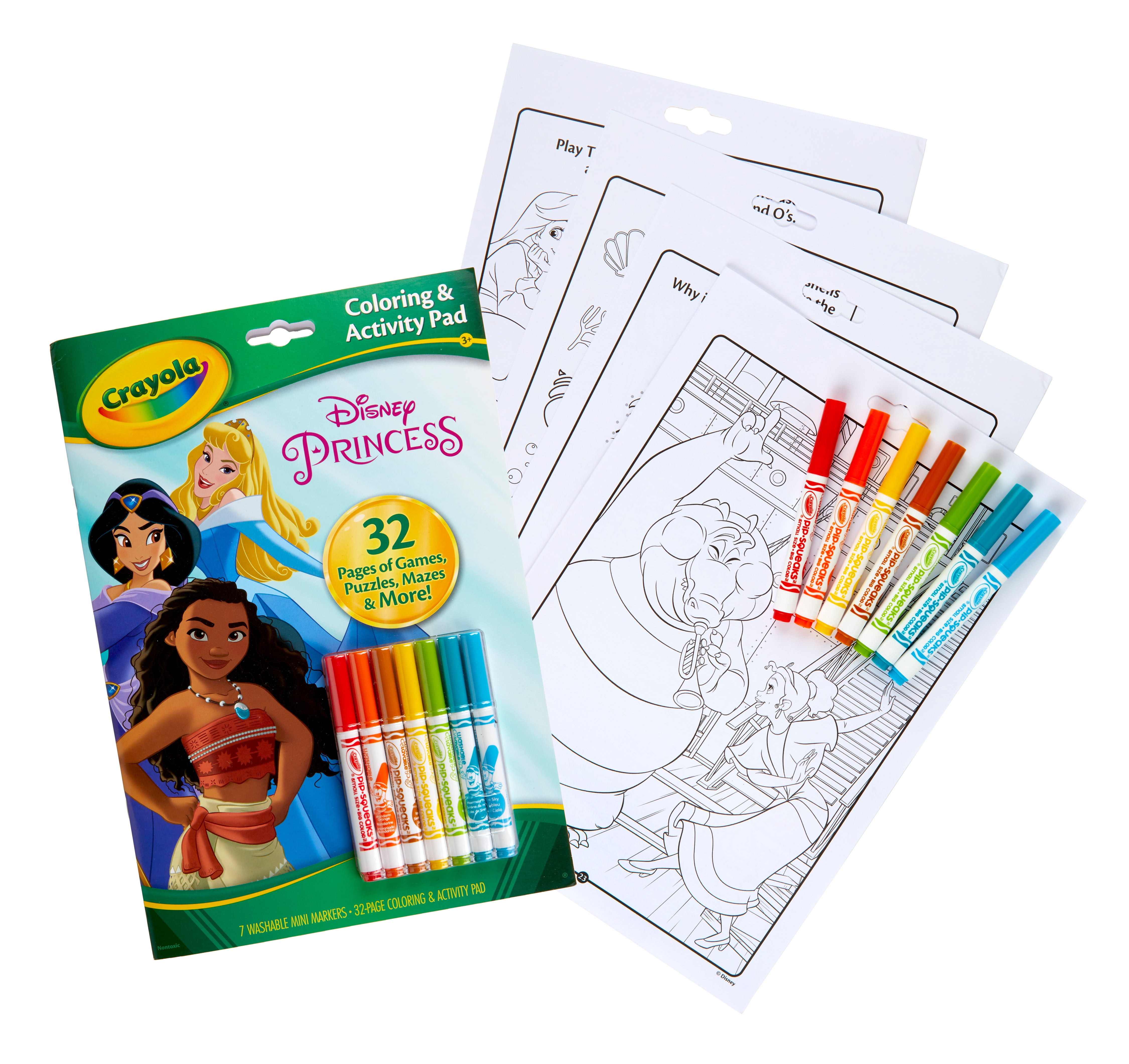 Crayola - Album Attività Coloring Disney Princess 32 Pagine da Colorare e 7