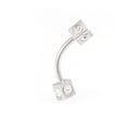 thumbnail image 2 of Eyebrow Piercing Jewelry Curved Barbell with Multiple Cz Gems Square Design, 2 of 8