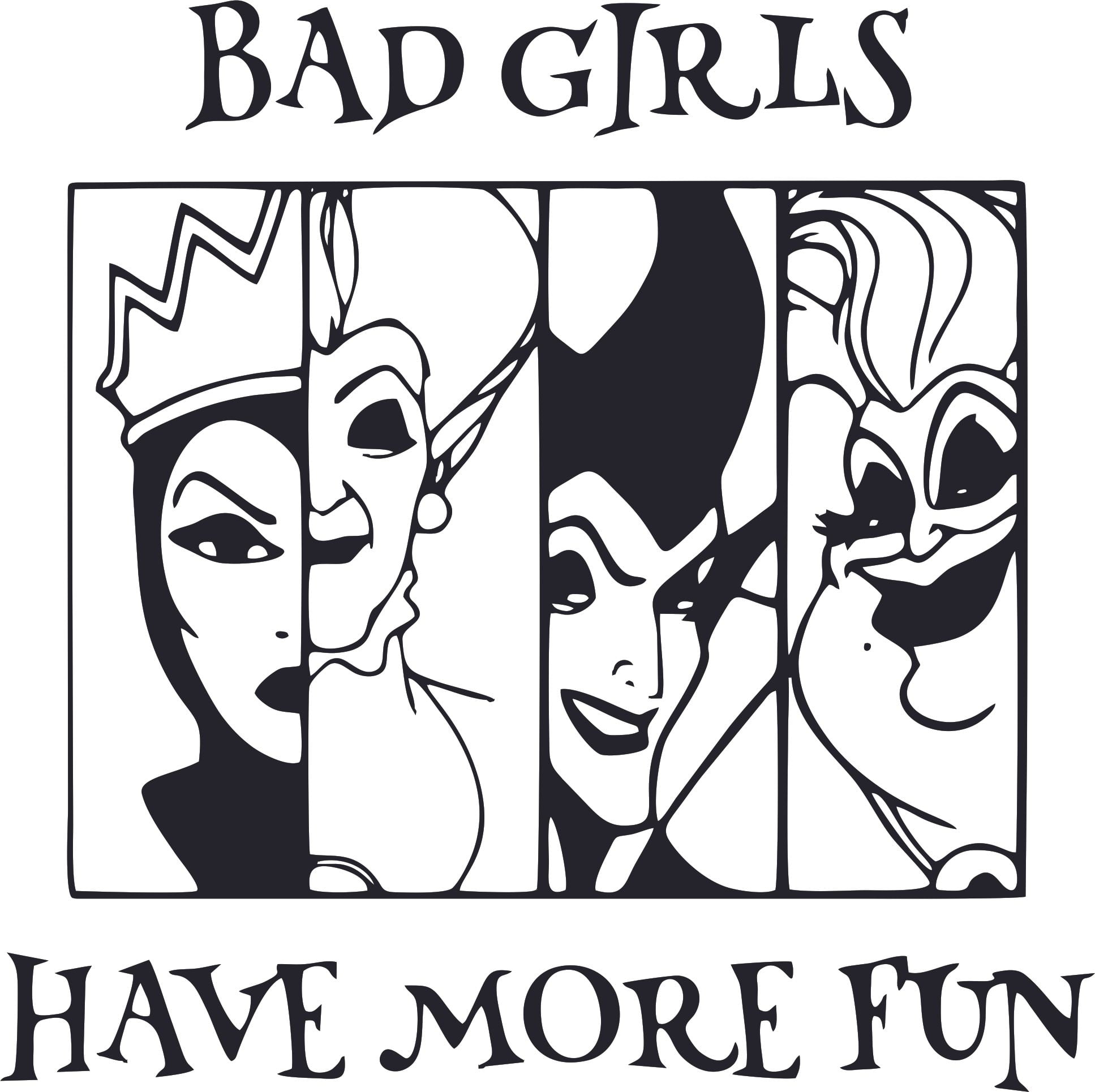 Bad Girls Disney Villains Cartoon Characters Decors Wall Sticker Art
