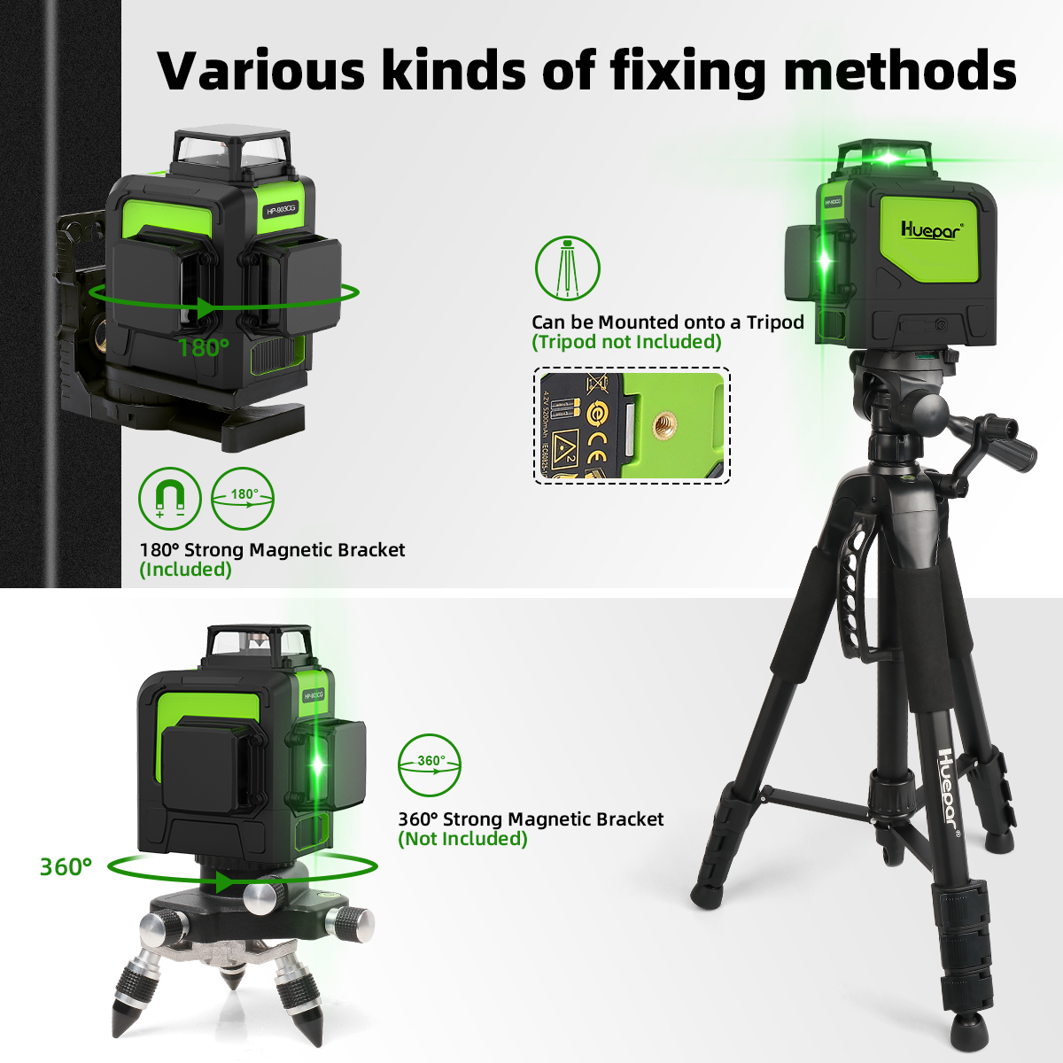 Huepar 3D 12-Line Self-Leveling Green Laser Level photo 6