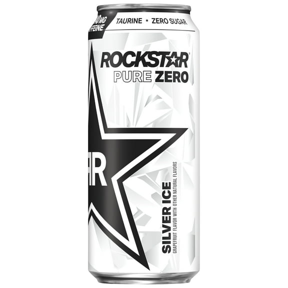 Rockstar Pure Zero Silver Ice Energy Drink 16 fl oz