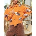 thumbnail image 2 of Womens Corduroy And Rugby Sequined Cropped Jacket Vintage Gameday Sequin Patched Jacket Coat, 2 of 13