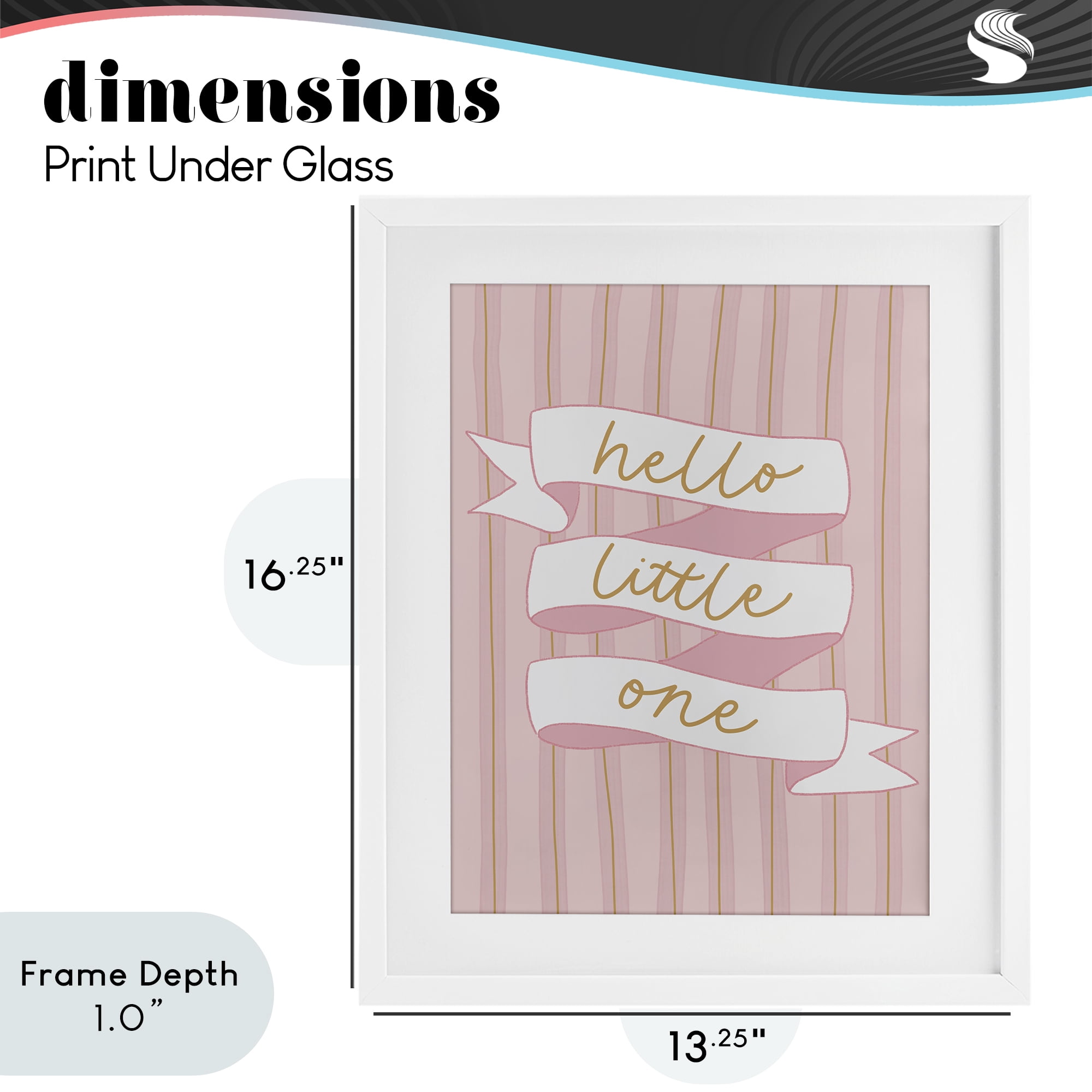 Stupell Industries Pink Hello Little One White Framed Print Under Glass, design by Amanda Houston