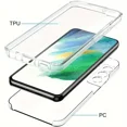 thumbnail image 3 of 360 Degree Front+Back Full Body Transparent PC+Silicone Phone Case Cover For Samsung Galaxy S24 Ultra A24 A34 A23 A14 A05 A05S s22 plus, 3 of 5