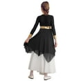 thumbnail image 2 of DPOIS Girls Full Length Praise Dance Dress Liturgical Robe Lyrical Dancewear Black 14, 2 of 7