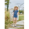thumbnail image 4 of Arshiner Girls Summer Outfits 2 Piece Sets Ruffle Short Sleeve Button Down Shirts and Shorts Set Kids Clothes with Pockets, 4 of 7
