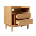 thumbnail image 5 of Glavbiku Mid-Century Solid Wood 2 Drawer Nightstand in Natural Finish,Adult, 5 of 13
