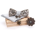 thumbnail image 1 of Corbata de lazo de madera hecha a mano clásica para hombre Bowknot Corbata de lazo hecha a mano de madera Gemelos Corsage Square Bufanda Set MFZFUKR 222415-2, 1 of 8
