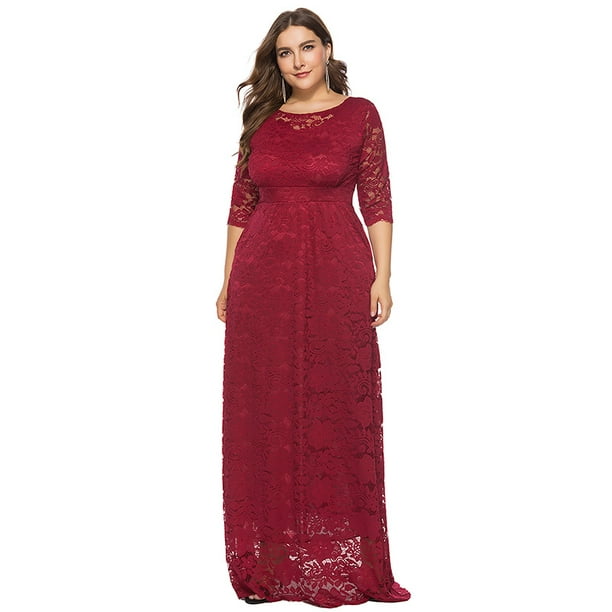 Plus size clearance lace maxi dress