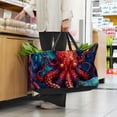 thumbnail image 6 of Octopus Large Capacity Reusable Foldable Oxford Cloth Laundry Basket Beach Bag Shopping Basket Grocery Bags, 6 of 7