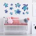 thumbnail image 4 of 12 pegatinas de pared de tortuga marina, pegatinas de vinilo de tortuga oceánica, pegatinas de baño subacuáticas, pegatinas de pared impermeables, decoración (azul), 4 of 5