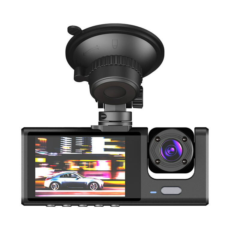 3 Channel Dash Cam Front and Rear Inside, 1296P FHD Three Channels Dash  Camera for Car with 4-inch HD Display, Night Vision, Loop Recording,  G-Sensor