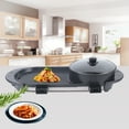 thumbnail image 6 of 2 in 1 Portable Electric Non-Stick Grill Hot Pot BBQ Grill Soup Shabu Pot Barbecue 2200W Black, 6 of 19