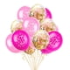 thumbnail image 1 of KAKOWELY 15 globos de látex de 12 pulgadas, globos inflables impresos para baby shower, fiesta de cumpleaños de 1 año (rosa y dorado, con un rollo de cinta de color aleatorio)., 1 of 4