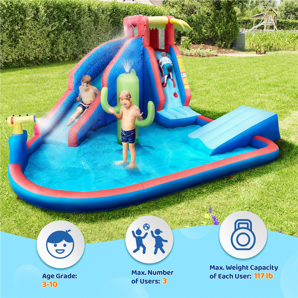 Yaheetech 15.2′ L x 13.4′ W x 7.5′ H Inflatable Water Slide with Storage Bag & Blower for Kids