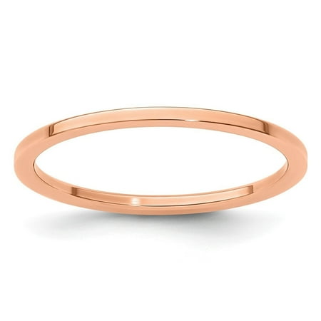 Auriga Fine Jewelry 10K Rose Gold 1.2mm Flat Polished Stackable Band for Women Size- 6.5