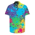 thumbnail image 3 of Pitauce Mens Short Sleeve Button Down Hawaiian Shirt Tie-Dye Tropical Beach Shirts Holiday Casual Big & Tall Shirts S-5XL, 3 of 4