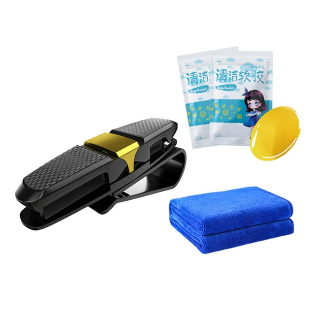 Soporte para gafas de sol con clip de doble extremo para visera de coche, ideal para coches y camiones. Oro