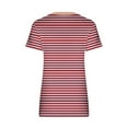 thumbnail image 4 of XuJwPNcy Summer Tops for Women V Neck Short Sleeve Stripe Printed Tshirts Casual Baggy Comfy Basic Shirts, 4 of 6