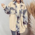 thumbnail image 1 of Pntutb Moda Mujer Bolsillos casuales Impreso Manga larga tops Chaqueta Abrigo a cuadros Pntutb Pntutb-3254, 1 of 6