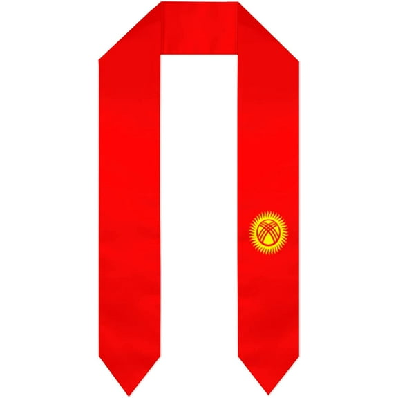 DABOYOZHZH Kyrgyzstan Flag Graduation Shawl Sash Stole Wraps Scraf For International Study Pride Women Men