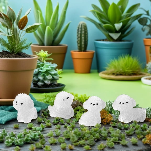 CIMAXIC 24pcs Mini Resin Dog Figurines: Glow-in-the-Dark Tiny Puppy Models for Cake Toppers, Crafts, , Dollhouses, Desk Decor