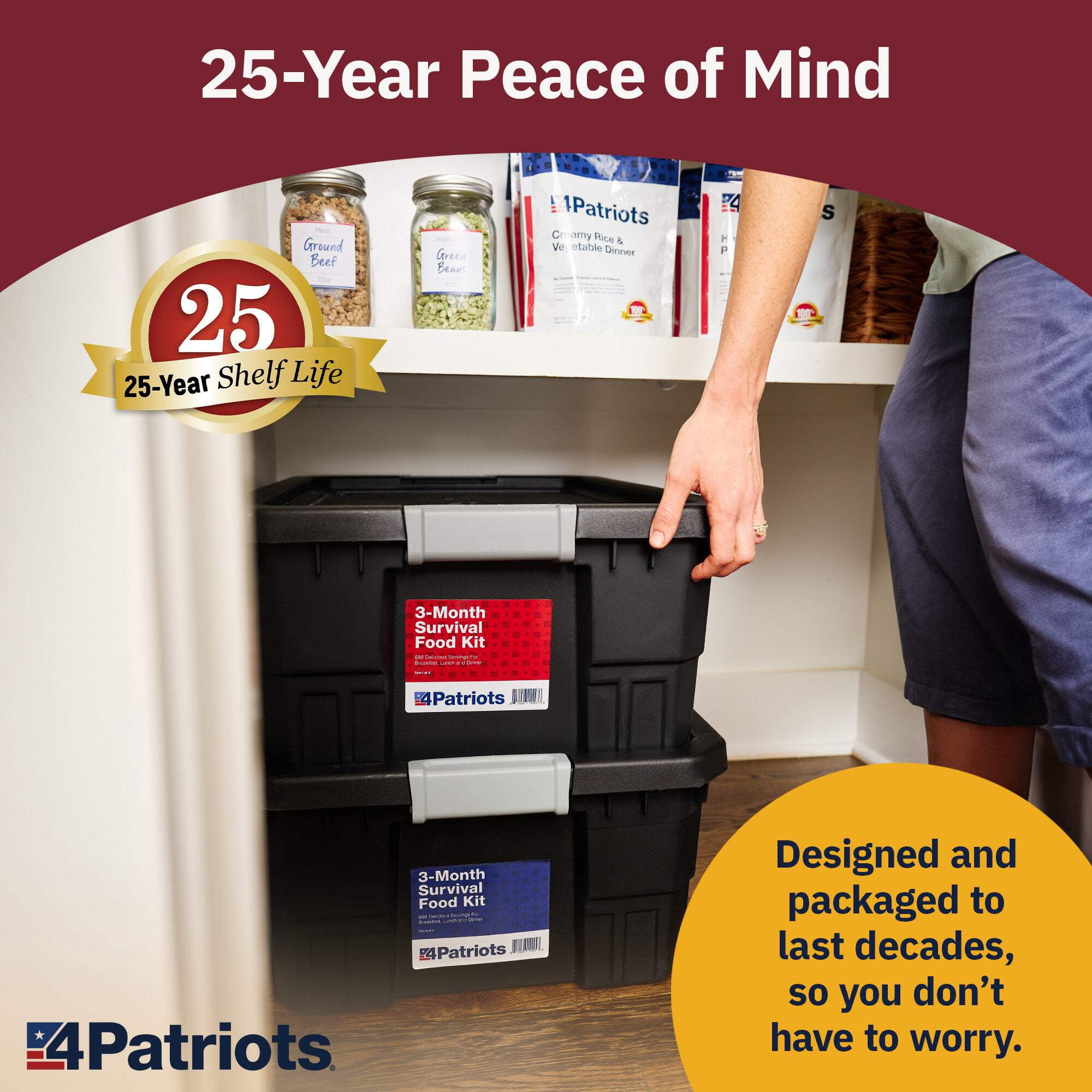 4Patriots 3-Month Survival Food Kit, 688 Servings, 135,840