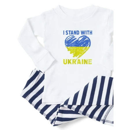 

CafePress - Ukrainian Lover I Stand With Ukraine Heart Pajamas - Toddler Long Sleeve Pajama set