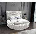thumbnail image 3 of Meridian Furniture Luxus Cream Velvet Full Bed, 3 of 12